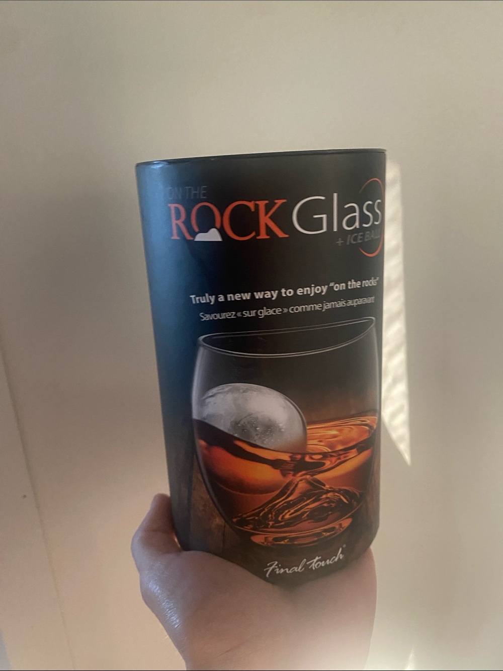 Final Touch Rock Glass Set – Black and Orange Accents